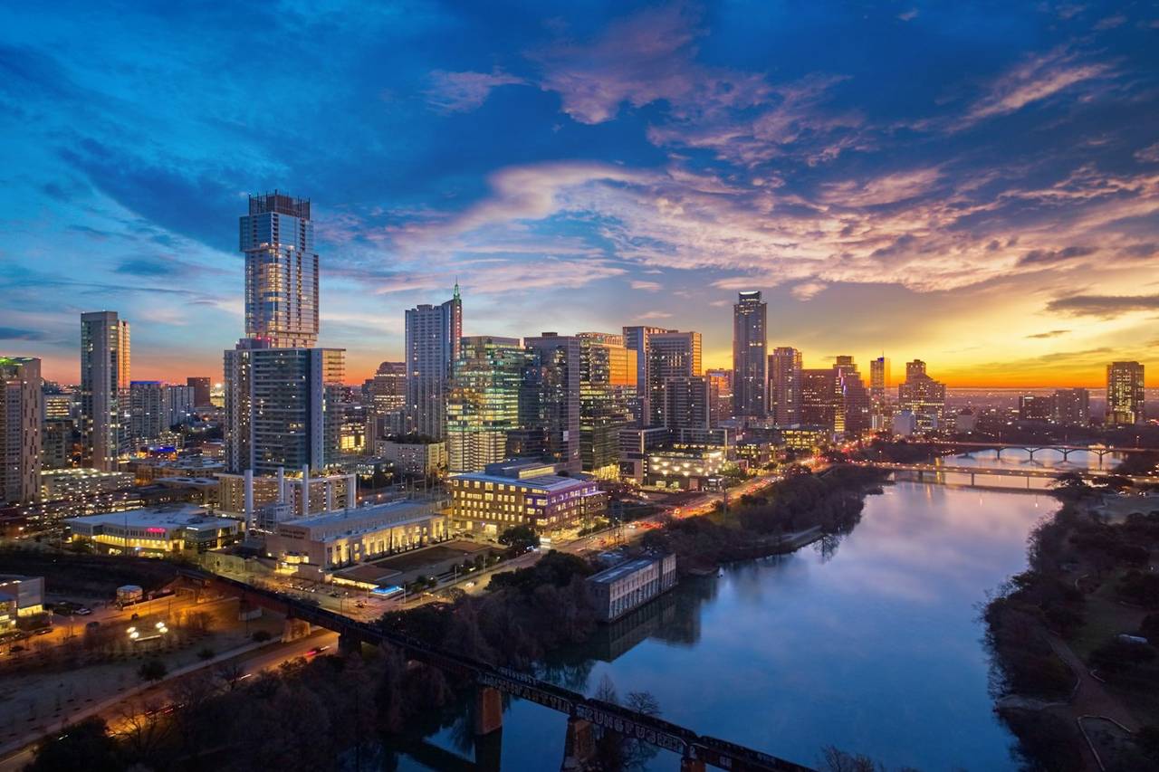 Austin skyline at sunset